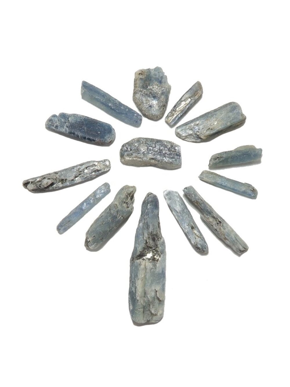 Kyanite Raw Crystal Set of 14 Vishnu Melodic Blue Flutes